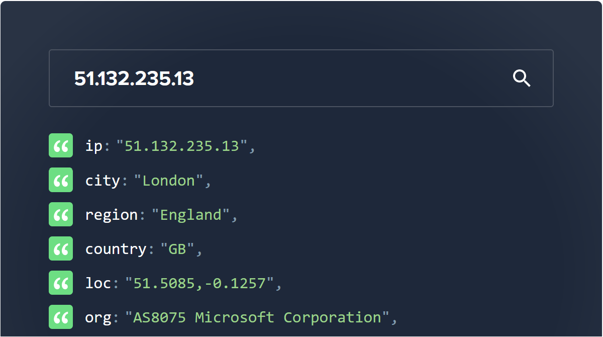 A picture which shows the IP addressed being used by the virtual machine to access the internet is owned by Microsoft and is part of AS8075